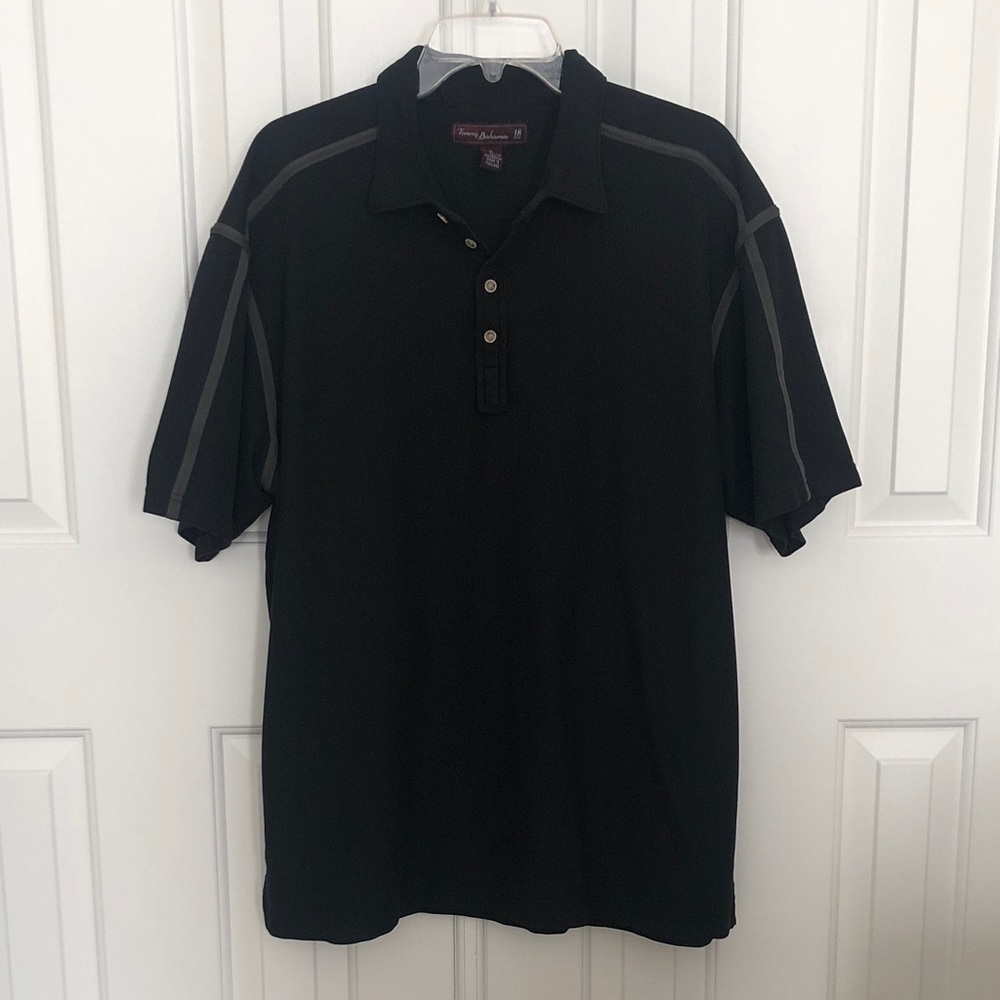 Tommy Bahama "18 Golf" Black Polo Shirt with Gray Accents